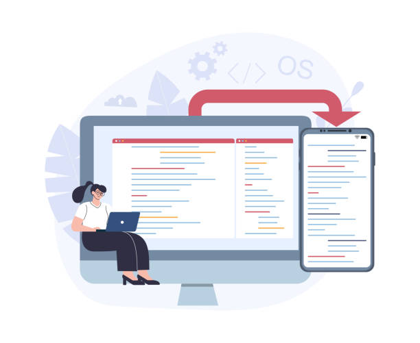 cross-platform software development concept. - 系統(tǒng)軟件 幅插畫檔、美工圖案、卡通及圖標(biāo)