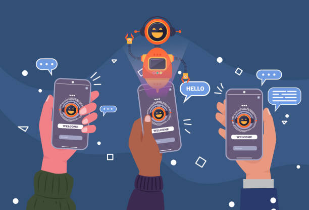 ai chatbot network solutions, seamless data integration. future-ready connectivity. - 營銷 幅插畫檔、美工圖案、卡通及圖標